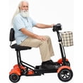thumbnail image 1 of Bangeran Portable Electric Senior Scooter with LED Headlights and Front Basket, 12 mph Top Speed, Large Leather Seat, All Terrain Tires - Matte Red, 1 of 7