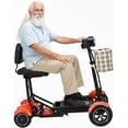 thumbnail image 1 of Bangeran Portable Electric Senior Scooter with LED Headlights and Front Basket, 12 mph Top Speed, Large Leather Seat, All Terrain Tires - Matte Red, 1 of 8