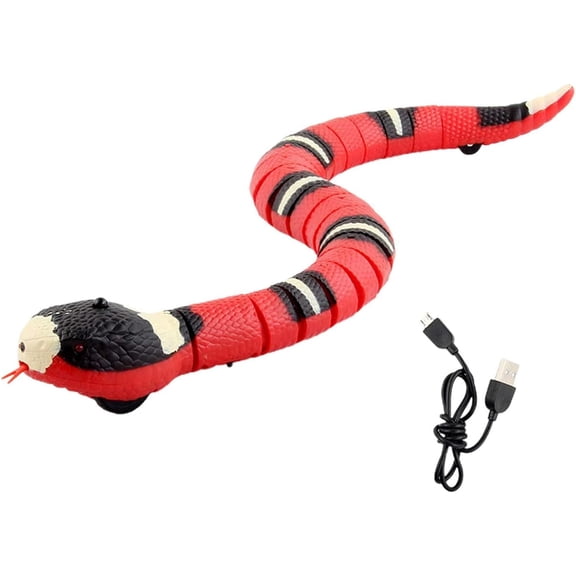Electric Sensing Cat Toy Snake - Small Pet Toys Automatically Sense Obstacles Interactive Toy Gift, Realistic Rechargeable Tricky Simulation Toy, Snake Cat Toy for Cats Dogs