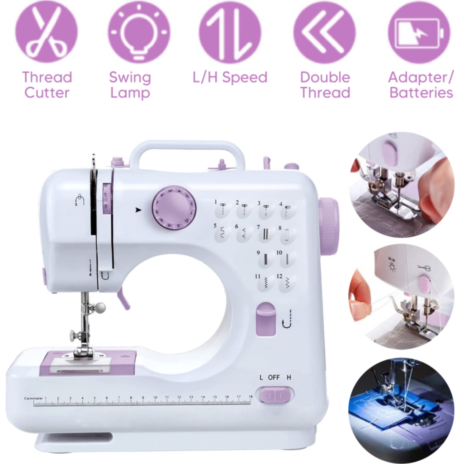 NEX™ Cute Pink Modern Crafting Sewing Machine with 12 Built-In Stitches