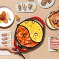 thumbnail image 1 of Electric Shabu Shabu Hot Pot with Divider, 5L Double Flavor Non-Stick Hot Pot with Multi-Power Control, Electric Cooker with Tempered Glass Lid for Party, Family Gathering, 1 of 4