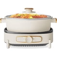 thumbnail image 1 of Electric Shabu Shabu Hot Pot with Removable Pot, 4L Electric Non-Stick Hot Pot with Multi-Power Control, 3.7" Depth Electric Cooker for Party and Family Gathering, 2 Silicone Ladles Included, 1 of 4