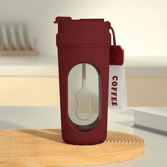 Electric Shaker Bottle, Red 450mL Plastic Protein Mixing Cup with Automatic Mixer for Protein Powder, Milk and Coffee
