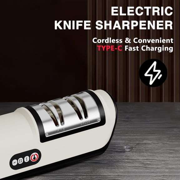 Electric Sharpening Tool, Professional 2-Stage Sharpener for 20 Degree Straight Edges, Sharpening And Polishing for Kitchen Tools | Black