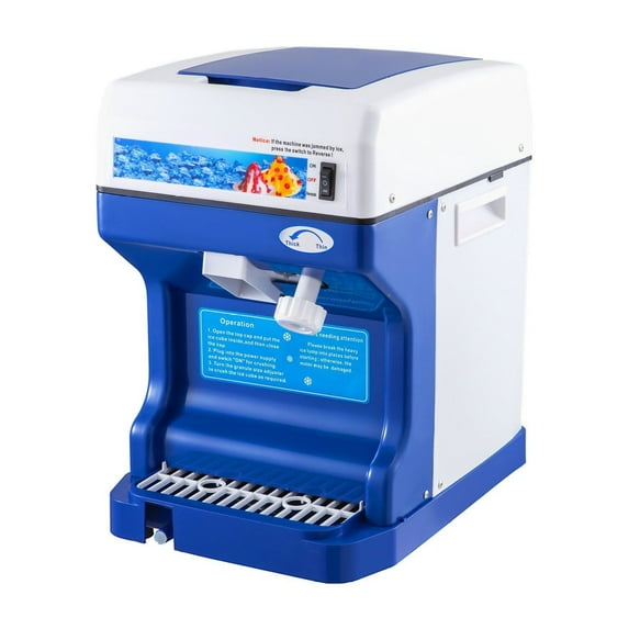 Electric Shaved Ice Machine - 250W Snow Cone Maker, 265LBs/hr, Adjustable Texture, Commercial Ice Shaver with Hopper for Home & Restaurant Use