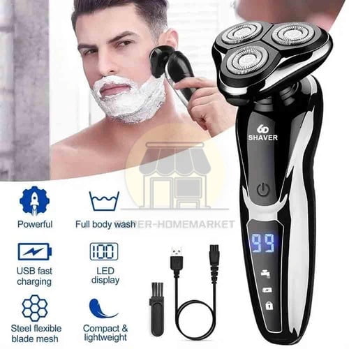 Electric Shaver Beard Shaving Men Wet/Dry Trimmer Rotary Razor USB Rechargeable