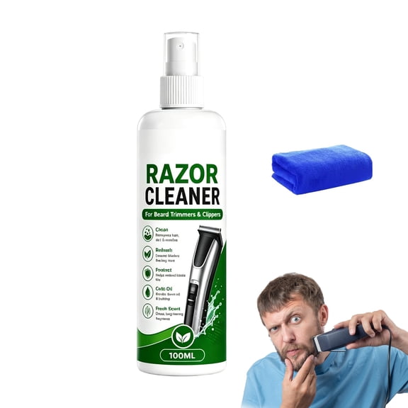 Electric Shaver Cleaning Spray, Universal Efficient Electric Razor Cleaner Spray, Shaver Maintenance, Quick-Dry Cleaning Spray for Razors, Trimmers, And Grooming Tools