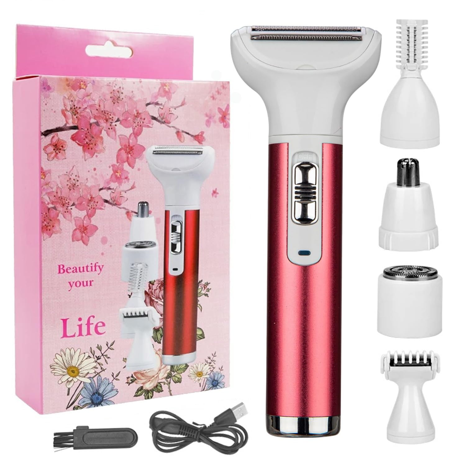 Electric Shaver for Women, 5 in 1 Rechargeable Razor Waterproof