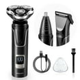 thumbnail image 1 of Electric Shaver Razors for Men, RUTAWZ 3-in-1 Beard, Hair & Nose Trimmer, Rechargeable, with LED Display, 1 of 8