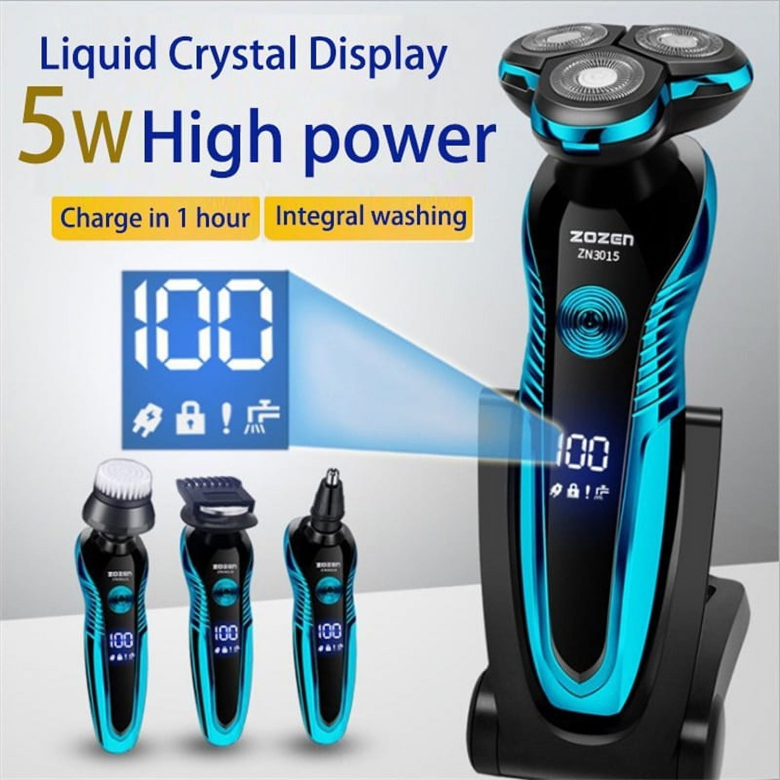 Electric Shaver Washable Rechargeable Electric Razor Hair Clipper ...
