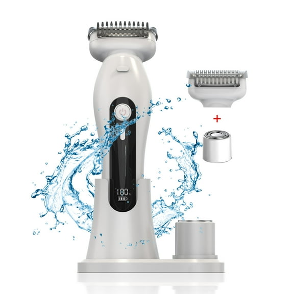 Electric Shaver for Women 2-in-1 Women Shaver Hair Remover for Face, Legs and Underarm Bikini Rechargeable Trimmer with Detachable Head Cordless Wet Dry Use