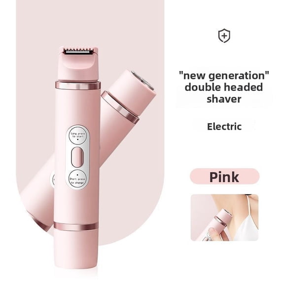 Electric Shaver for Men and Women, Dual-Head Hair Removal Device for Private Areas and Underarms, Automatic Trimmer for Armpit Hair