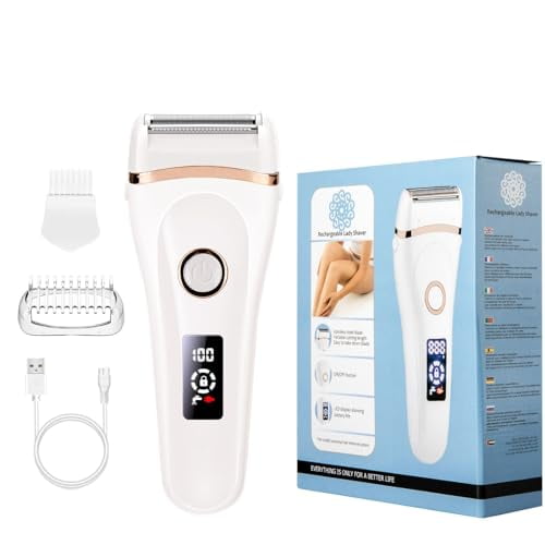 Electric Shaver for Women,Mini Electric Razor,Painless Hair Removal Device for Home Use,Wet and Dry,LED Display,USB-C Fast Charging