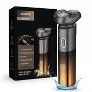Obacre Electric Razor for Men,3D Floating Men's Rotary Shavers,Wet/Dry for Beard,IPX7 Waterproof Hygiene Trimmer,LED Display,USB-C Fast Charging,Travel Lock,Travel Trimmer Grooming Set