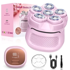 Nogroa Electric Razor for Women, 6D Rechargeable Cordless Body Head Shaver, Waterproof Wet Dry Bikini Trimmer for Lady Face, Leg, Arm, Bikini Area