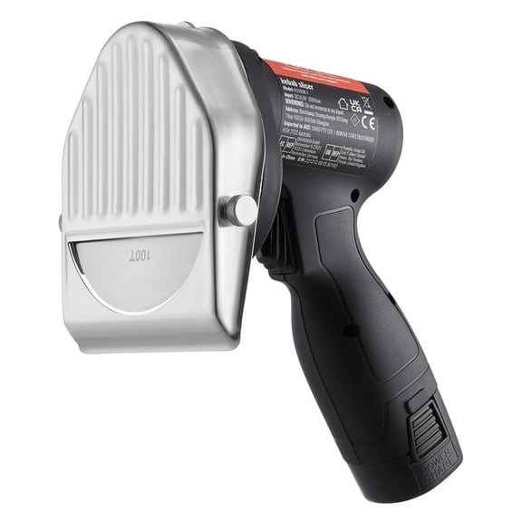 Electric Shawarma Knife, 80W Cordless Gyro Cutter - Stainless Steel Turkish Kebab Slicer with 2 Blades, Adjustable 0-8mm, 4"/100mm