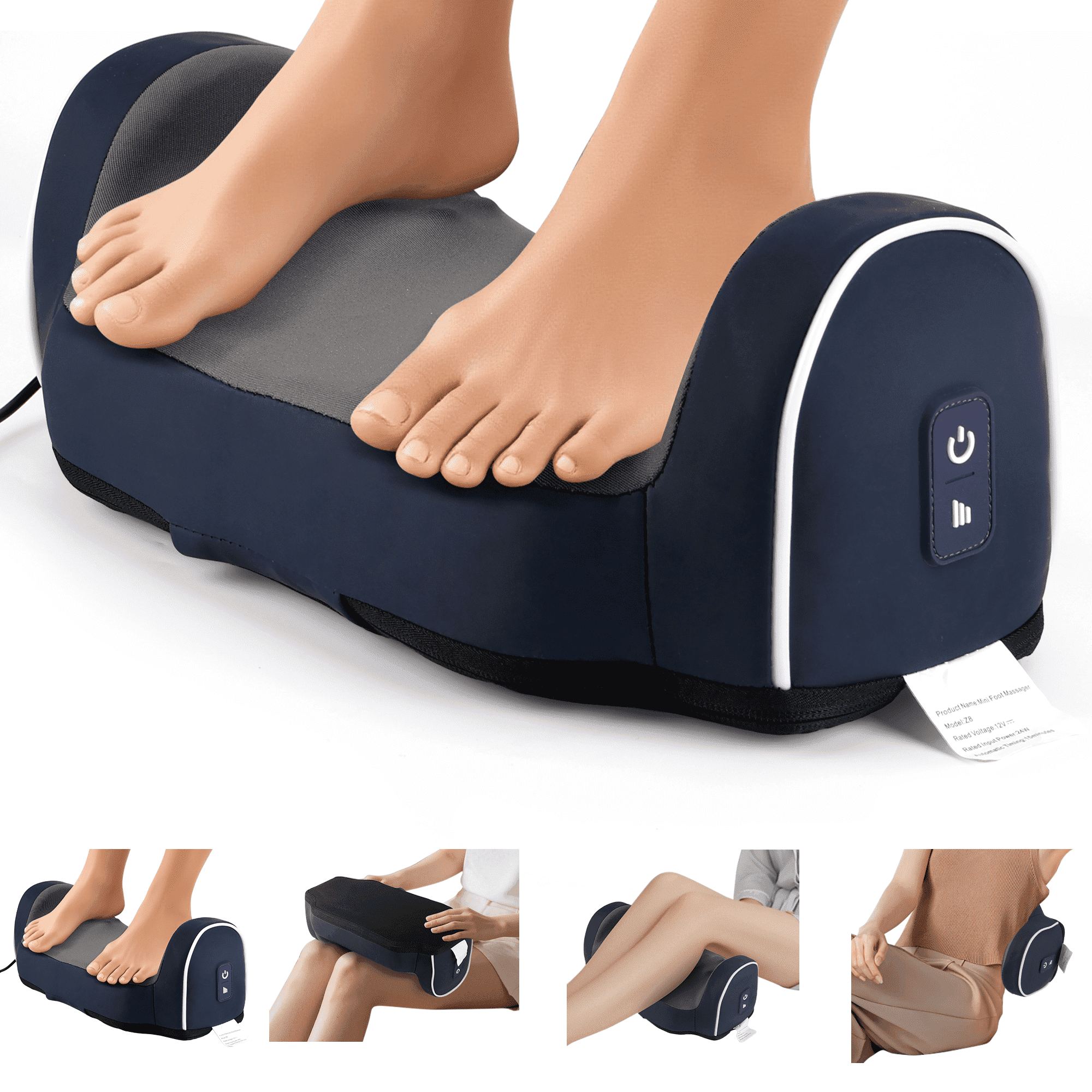 Electric Shiatsu Foot Calf Massager with Heated Kneading Rolling Relaxation Leg Arm Massage Acupuncture Points Multipurpose Gift