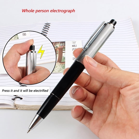 Electric Shock Prank Pen, Functional Ballpoint Pen, Mild Shock Gag Prop for Party and Daily Entertainment