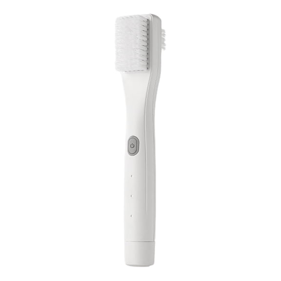 Electric Shoe Brush, Rechargeable Handheld Cleaner, Polisher Tool with 3-Level Feature, Leather Sneaker with Rubber Detail (White)