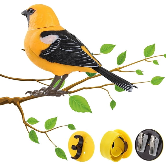 Electric Singing And Chirping Bird Simulation Bird Realistic Chirping Moving Artificial Sparrow Battery Operated Garden Home Decor (Brown)