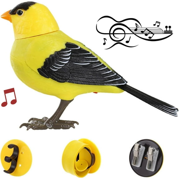 Electric Singing and Chirping Bird Toy, Cute Interactive Bird Toy and Decoration, Motion and Sound Activated, Battery Operated Simulation Bird Toys for Kids, Electric Desk Pets