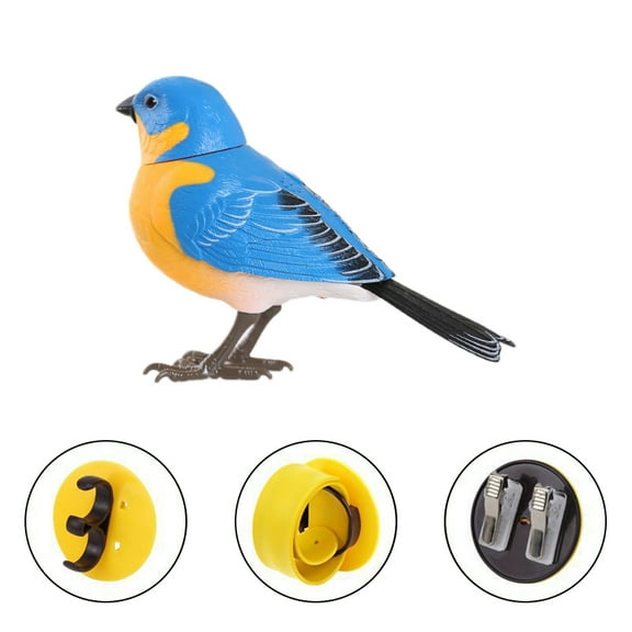 Electric Singing Chirping Robot Bird Toy, Sound & Motion Activated Interactive Bird Figurine Battery Operated For Kids