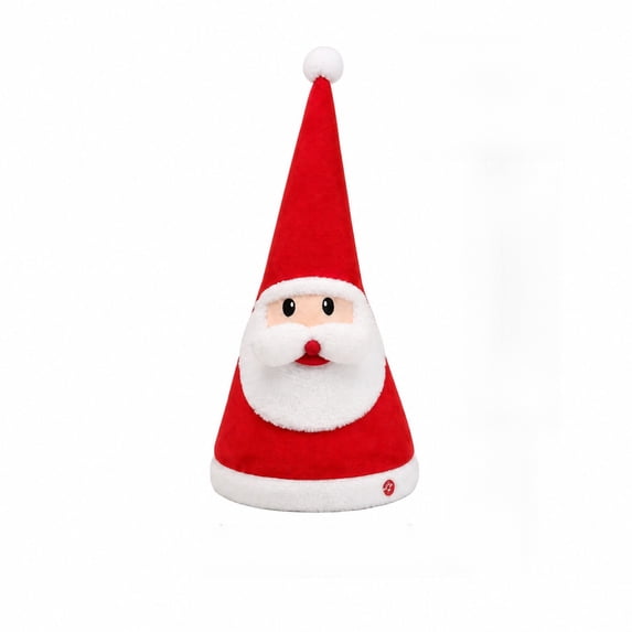 Electric Singing Santa Hat with Light-Up Wiggling Motion, 1-Pack, Red and White, Christmas Decoration