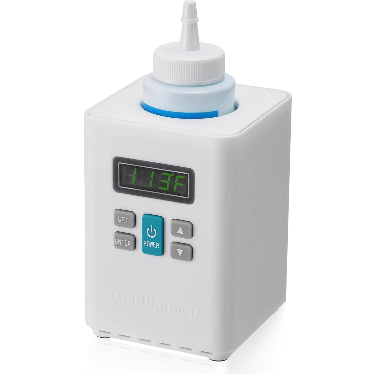 Electric Single-Bottle Gel Warmer, Adjustable Temperature (93-113℉) & Overtemperature Alarm, Inverted Gel Bottle Slot to Enhanced User Comfort