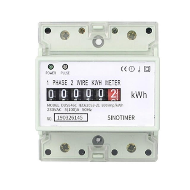 Electric Single Phase Two Wire AC 220V 100A Energy Meter KWh Counter