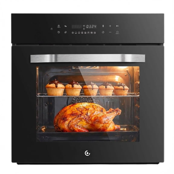 Electric Single Wall Oven 24inch Stainless Steel Built-in Electric Ovens, 2.75 Cu.ft