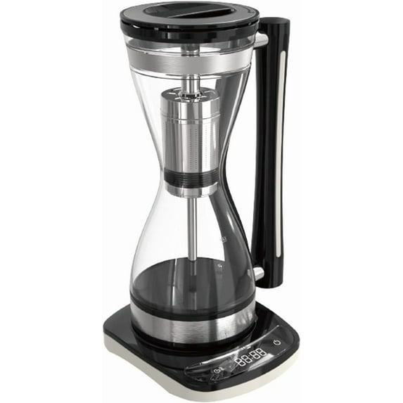 Electric Siphon Coffee Maker, Syphon Vacuum Glass Coffee Pot, Automatic Mode, Separate 360° Base, with Touch Panel, Stainless Steel Filter, Capacity 240ml