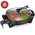 thumbnail image 1 of Electric Skillet, 12 inch Deep Non Stick Electric Skillet with Glass Cover, FOHERE Skillet for kicthen, 1360W, Black, 1 of 9