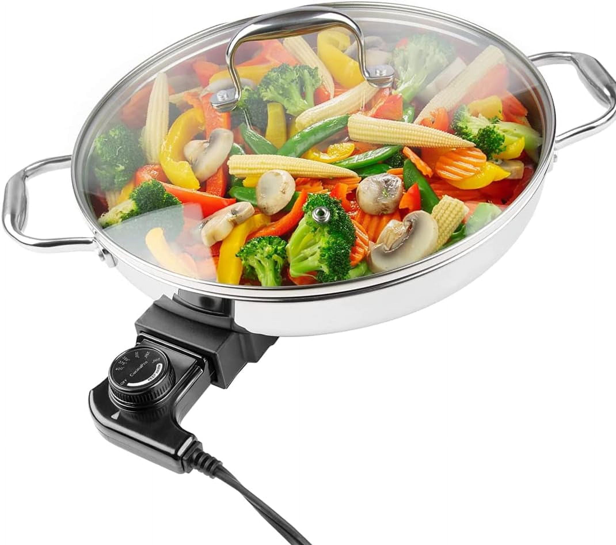  Kenmore Non-Stick Electric Skillet with Tempered Glass Lid,  Black and Grey, Deep-Dish Frying Pan, 12 x 12 Cooking Surface, Vented Lid,  One-Pot Cooking, Grill, Saute, Stir-Fry, Stew: Home & Kitchen