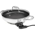 thumbnail image 1 of Electric Skillet By Cucinapro - 18/10 Stainless Steel, Frying Pan with Non Stick Interior, with Glass Lid, 12" Round, Temperature Control Probe for Adjustable Heat Settings, 1 of 6