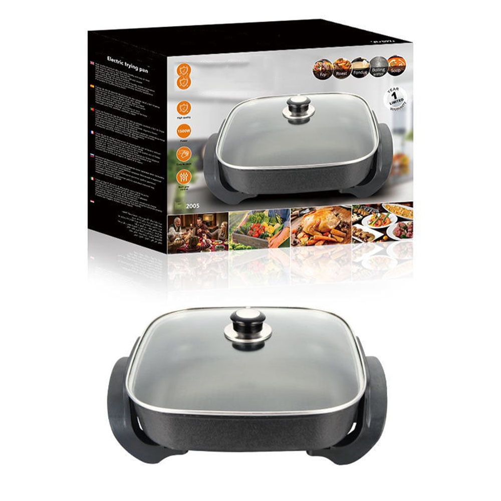 Electric Skillet with Lid, Nonstick Cooking Surface for Frying