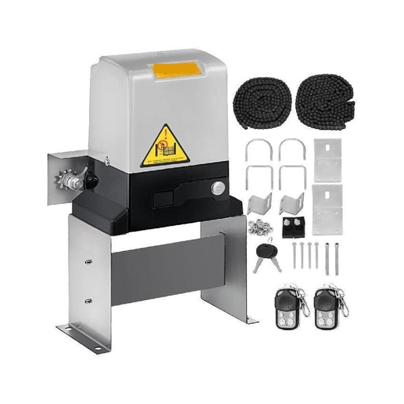 Electric Sliding Gate Opener With 2 Remote Controls Gate Operator Hardware Heavy Duty Track Driveway Motor For Security ,Easy to Install