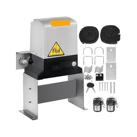 Electric Sliding Gate Opener With 2 Remote Controls Gate Operator Hardware Heavy Duty Track Driveway Motor For Security ,Easy to Install