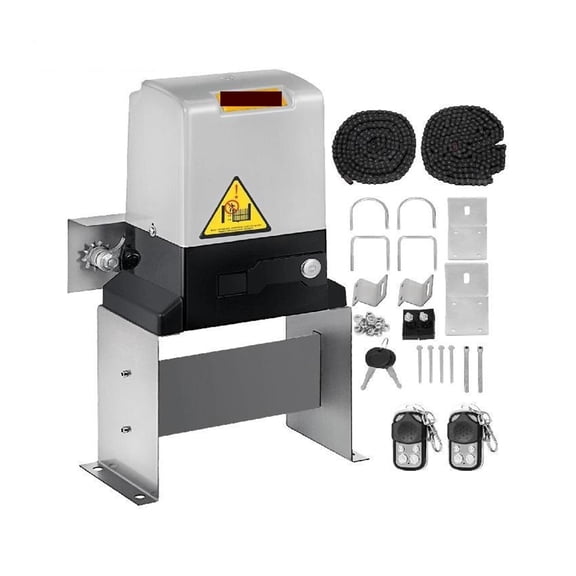 Electric Sliding Gate Opener With 2 Remote Controls Gate Operator Hardware Heavy Duty Track Driveway Motor For Security