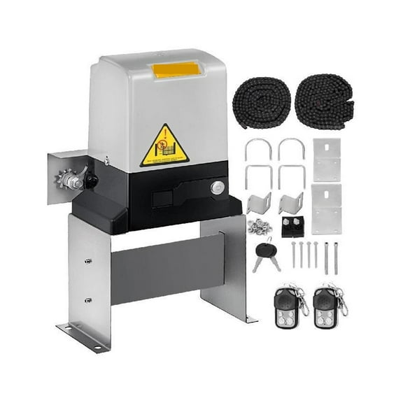 Electric Sliding Gate Opener with 2 Remote Controls Gate Operator Hardware Heavy Duty Track Driveway Motor for Security