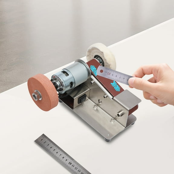 Electric Small Belt Sander&7-Stage Adjustable Polisher w/ 20pcs Belt 9000r/min for Households, Food Markets