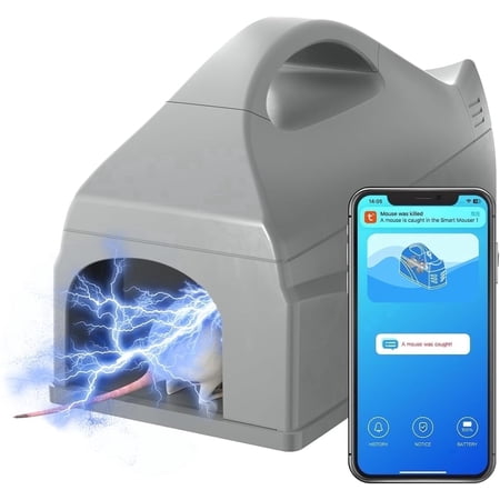 GreenVation WiFi Electric Smart Mouse Trap, Humane Rodent Killer with App Push Notifications, No-Touch Indoor Rat Trap for Home, 1-Pack