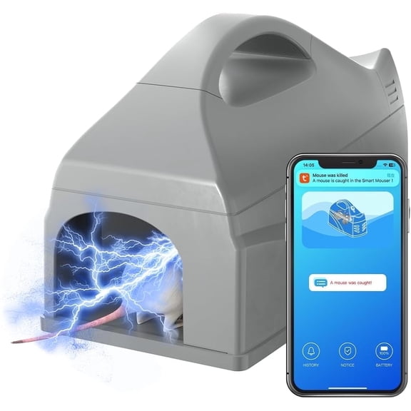 Electric Smart Mouse Traps Indoor for Home, GreenVation WiFi Humane Rat Trap with App Push Notification, No Touch Mice Zapper Rodent Killer