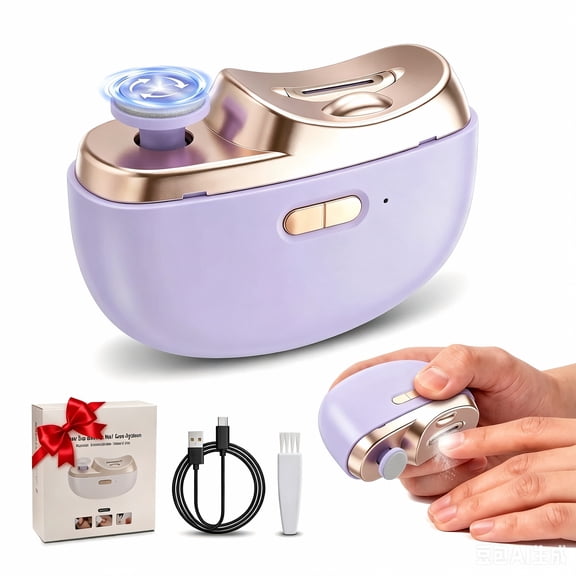 Electric Smart Nail Clippers for Adults Seniors, 2026 New 2 Speeds Power Automatic Nails Trimmer with Polisher, Light, Clip Storage, Rechargeable Toenail Clippers for Thick Toenails
