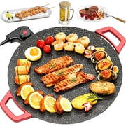 Electric Smokeless Grills,Electric Grill Nonstick Electric Griddle with 5 Temperature Settings, Portable Indoor Cooking Barbecue Grill for Home Cooking, Steaks, Pancakes, BBQ Party,12"
