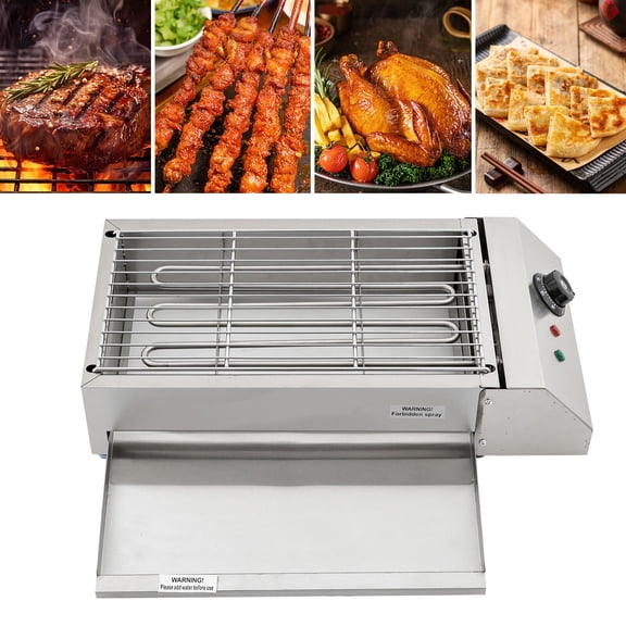 Electric Smokeless Indoor Grill & Griddle, 1500W Korean BBQ Grill Griddle Pan with Temperature Control, Portable Stainless Steel BBQ Grill with Non-stick Removable Griddle Plate