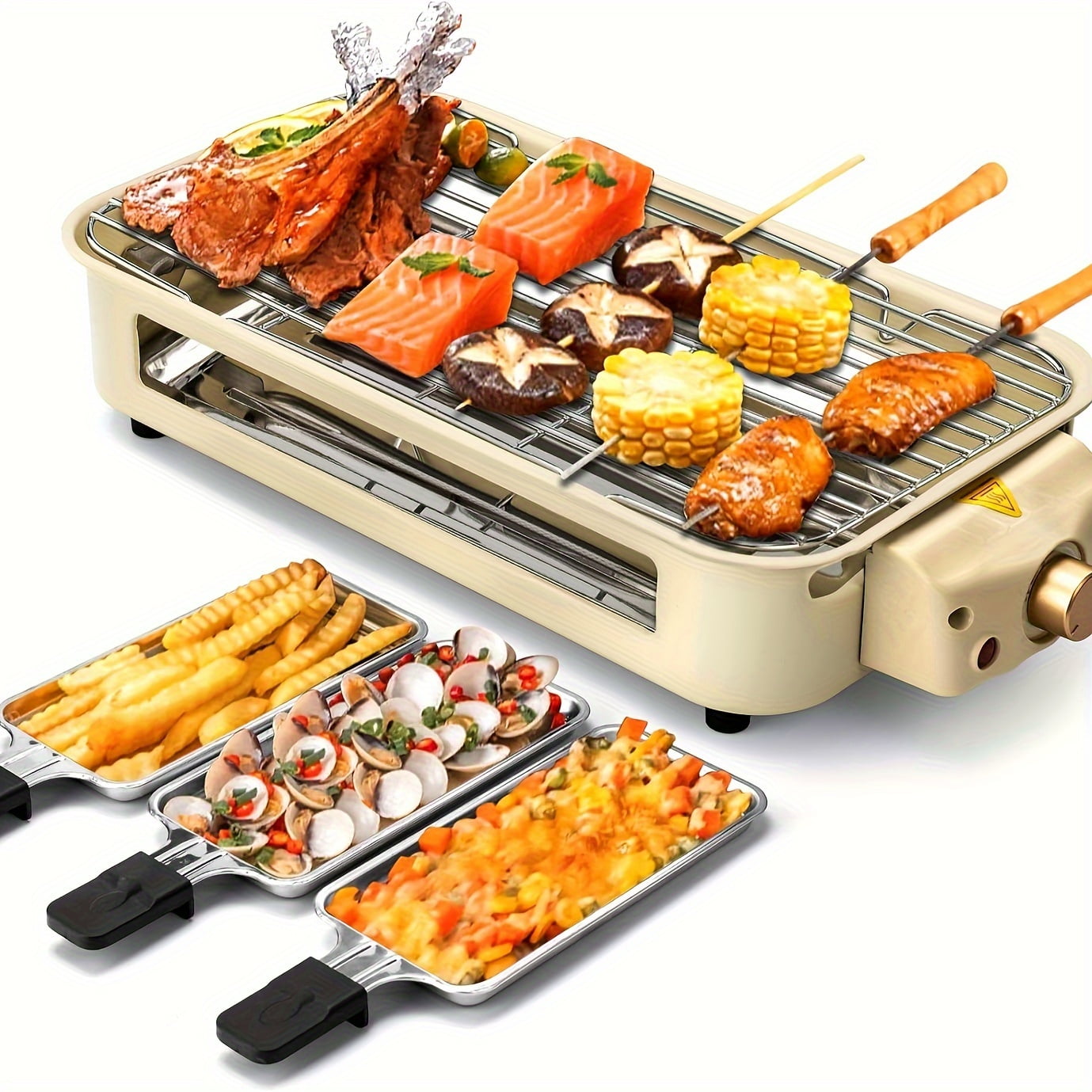 Electric Smokeless Indoor Grill NonStick BBQ Grill with Portable