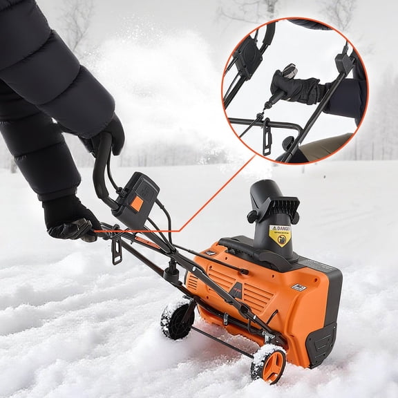 Electric Snow Blower, 20-Inch 15A Corded, with Dual LED Lights & 180 Rotating Chute, Clears 12" Deep Snow up to 25FT, Walk-Behind Snow Thrower for Driveway and Sidewalk
