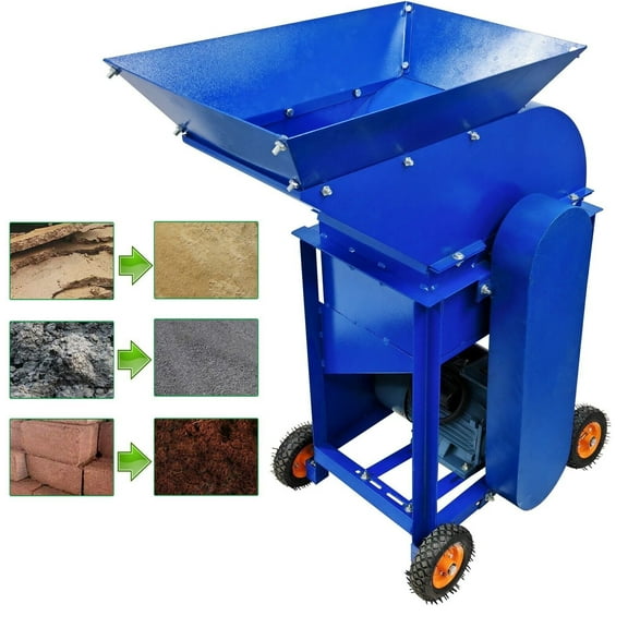 Electric Soil Crusher Organic Fertilizer Crusher with 10mm&20mm Screen 2-3T/H 220V