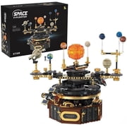 Electric Solar System Planetarium Building Blocks, Space Exploration Series with LED Light,MOC Educational Model STEM Educational Toy