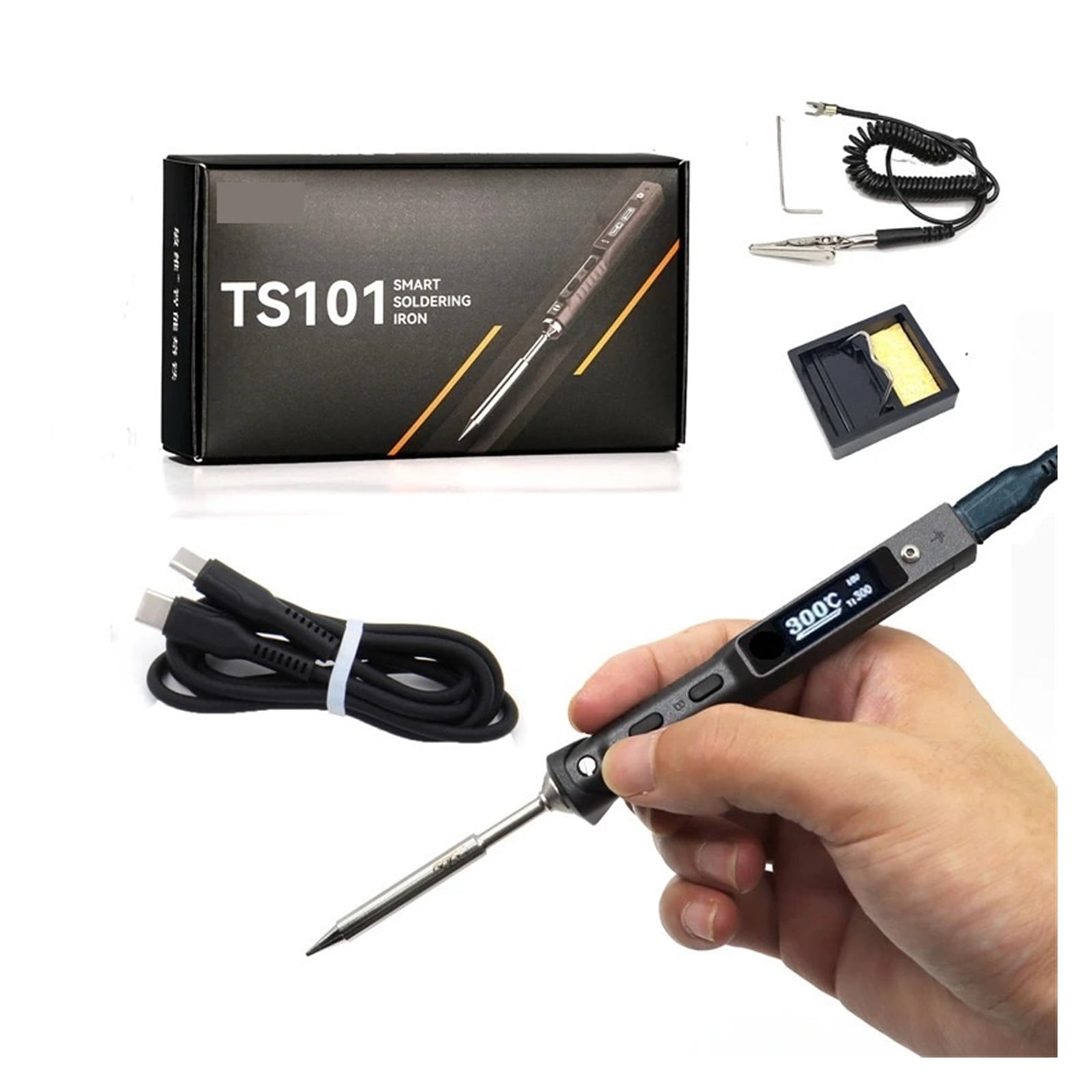 Electric Soldering Iron Adjustable Temperature USB Portable Digital Welding Station 65W ,Internally Heated